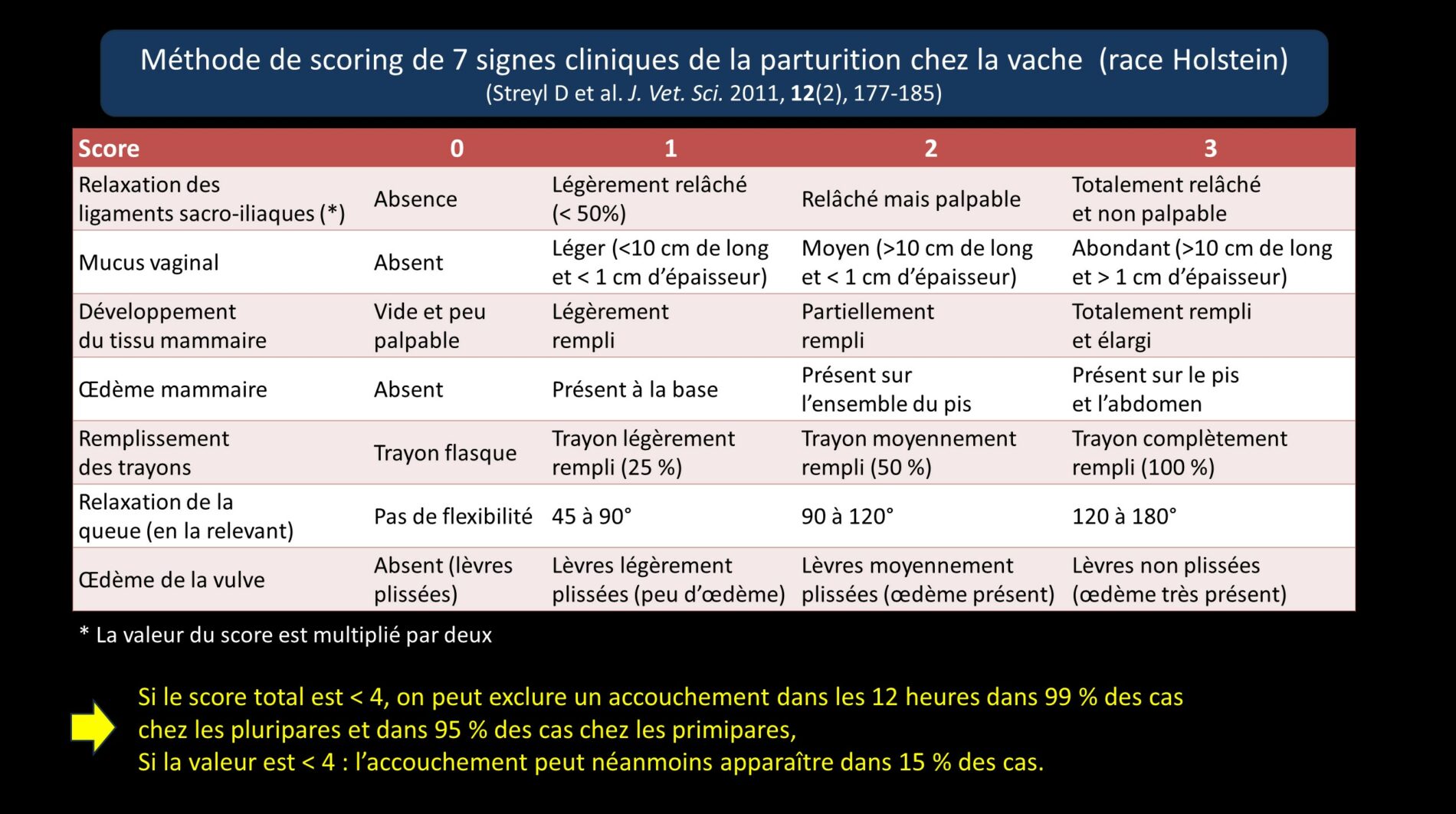 Streyl 2011 score parturition