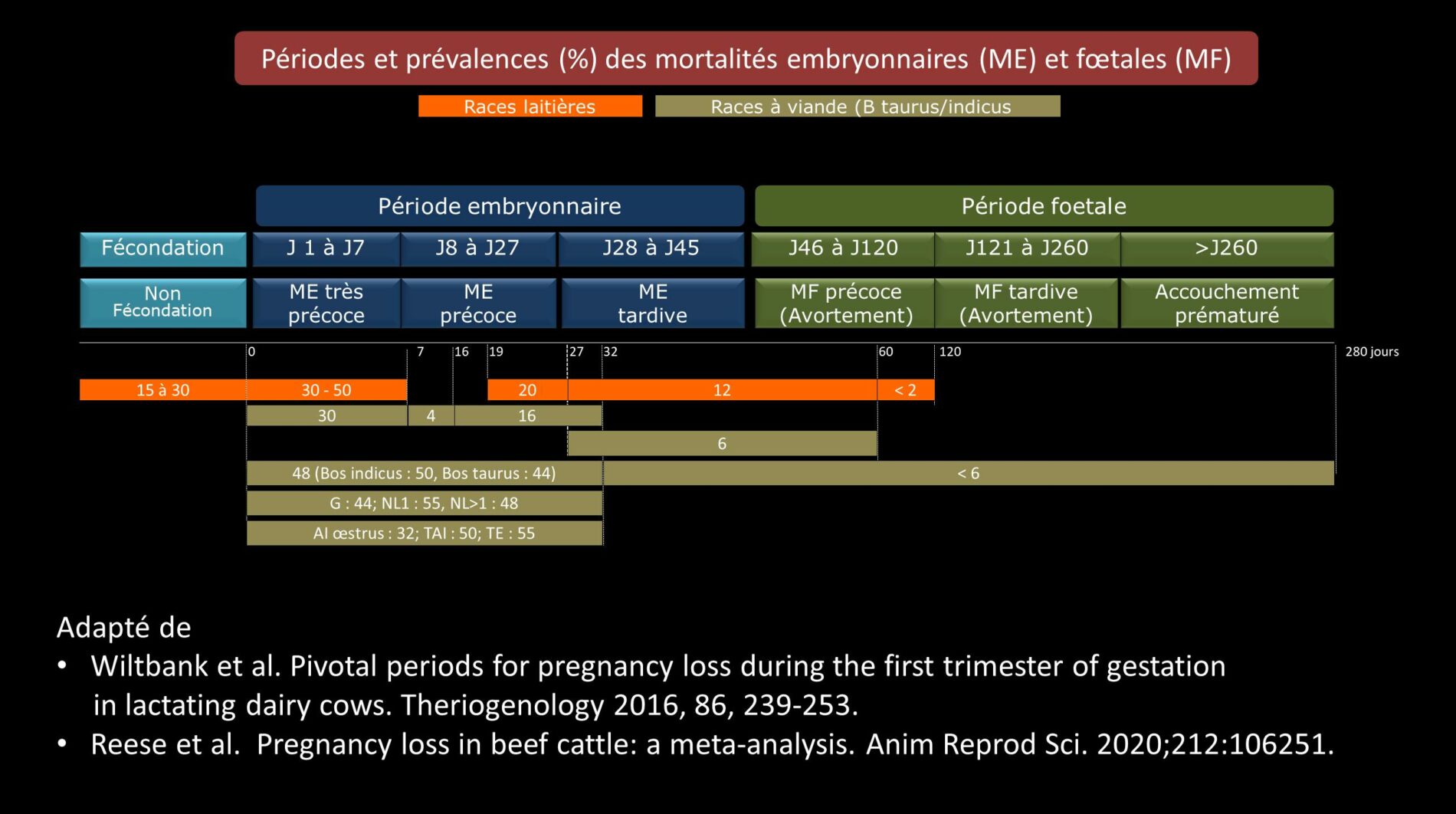 Wiltbank Reeves Mortalite embryonnaire foetale definitions prevalences